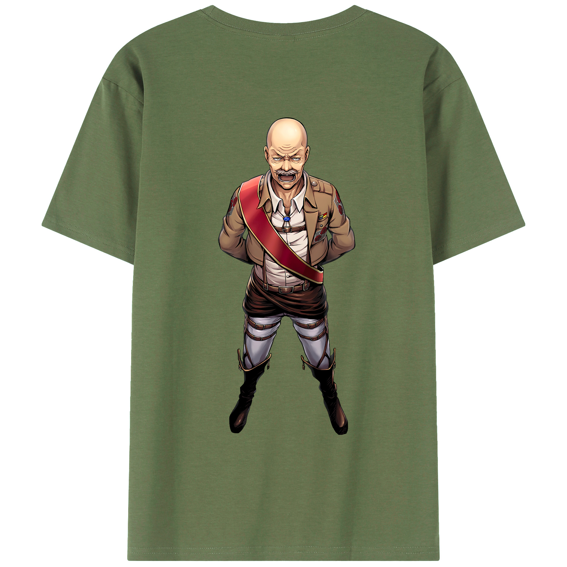 （画像用） 進撃の巨人 ドット·ピクシス Attack on Titan Dot Pixis 綿100％ メンズ半袖Tシャツ（バックプリント） 通気性